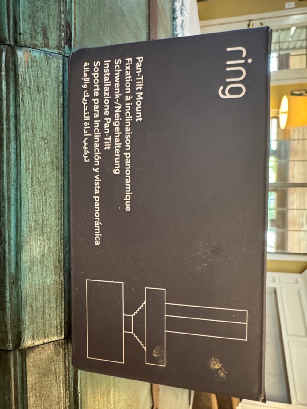 Ring Pan-Tilt Mount Box in Black with White Graphics